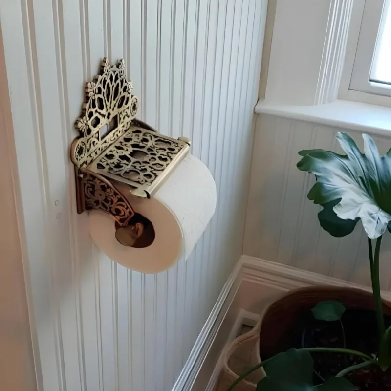 

Викторианский антикварный латунный держатель для туалетной бумаги, настенный однотонный золотой держатель для рулонов салфеток, классические аксессуары для ванной комнаты, тяжелые
