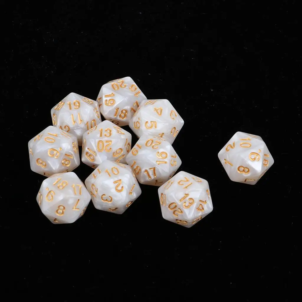 Pack of 10 Role Playing Games Twenty Sided D20(1-20) Dice