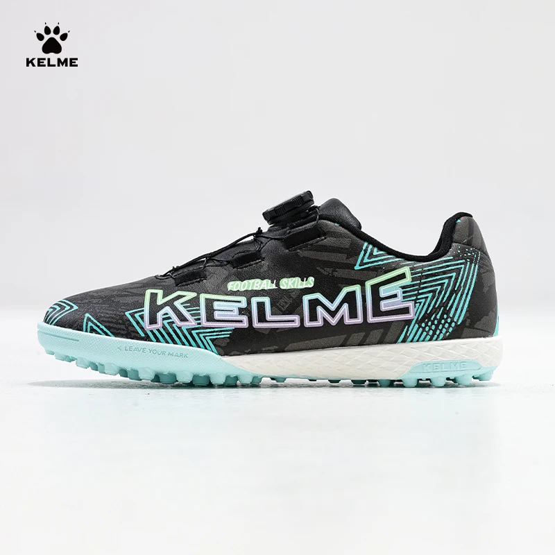 KELME Kids TF Soccer Shoes Professional Sports Training Rotating Button Football Boots Artificial Grass Anti-Slippery 9332ZX3174