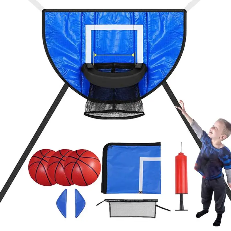 Trampoline Basketball Soft Basketball Goal For Trampoline With Mini Basketballs Waterproof Indoor Basketball Hoop Trampoline