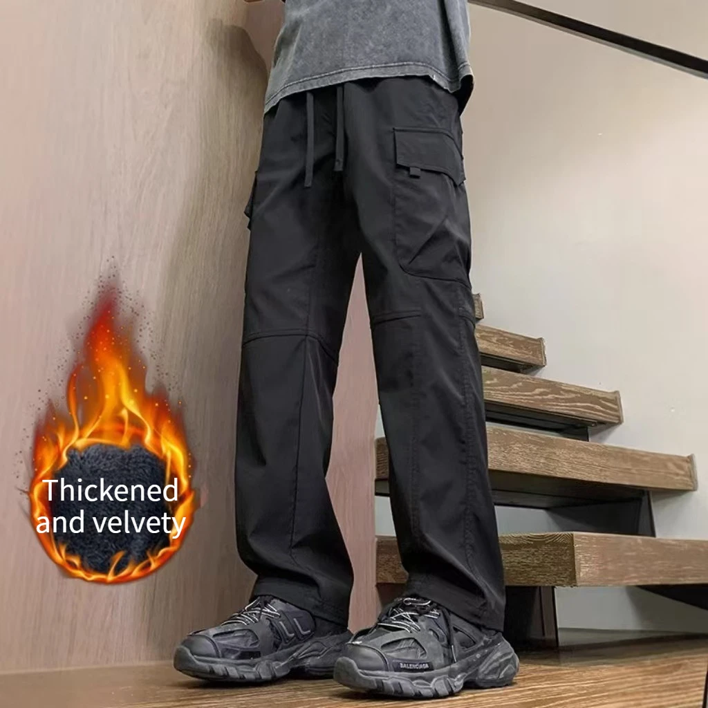 

Мужские комбинезоны на шнурке в стиле ретро, зимние мужские комбинезоны на флисовой подкладке, стильные мужские повседневные брюки для повседневной носки и подарков