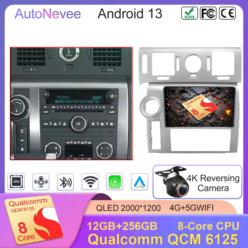 Android 13 Auto Car Radio For Hummer H2 E85 2007 - 2009 Multimedia Video Player GPS Navigation Carplay Wireless Carplay 4G Wifi