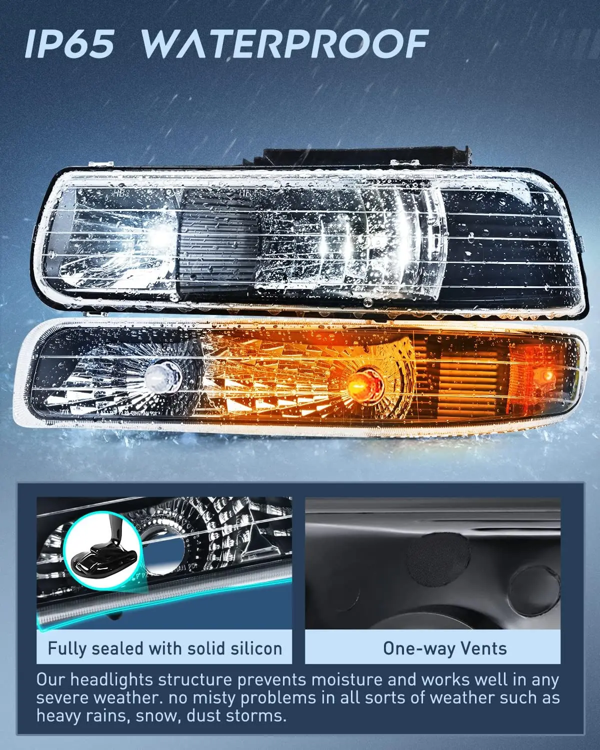 

Nilight Headlight Assembly for 1999 2000 2001 2002 Chevy Silverado 1500 1500HD 2500 2500HD 3500 Chevrolet Tahoe Suburban Replacement Headlamp Housing Bumper Lights Set, OE Style Headlights for Chevy Silverado Tahoe Suburban Truck SUV Replacement