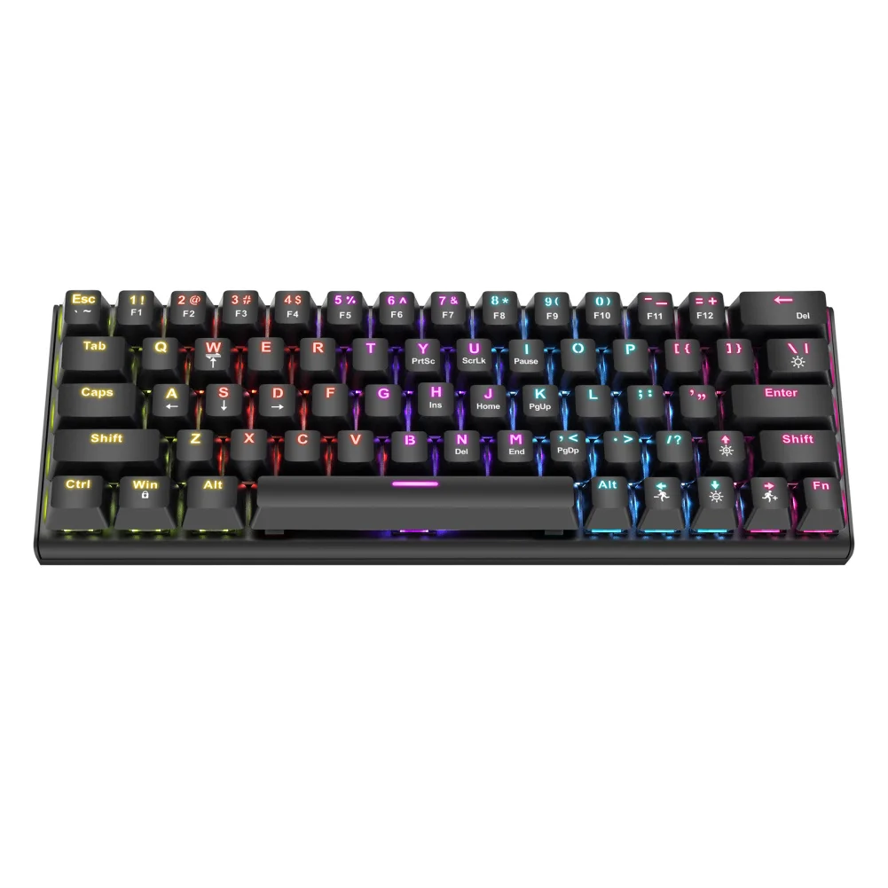 G101D Mechanical Gaming Keyboard 63 Keys Compact Wired Computer Keyboard With RGB Color Lighting Keyboard For Laptop PC