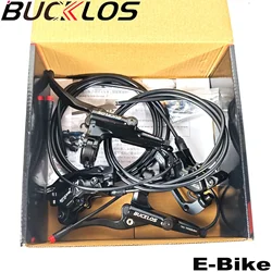 BUCKLOS HD-E735 E-Bike Hydraulic Disc Brake Set 4-Pistons Front&Rear Bicycle Hydraulic Brake Discs Power Off Cycling Brake Parts