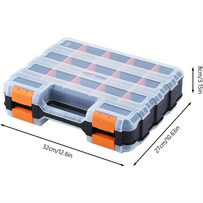 1PC Double Side Hardware Storage Organizer with Removable Dividers for Nails Screws Bolts Beads Crafts