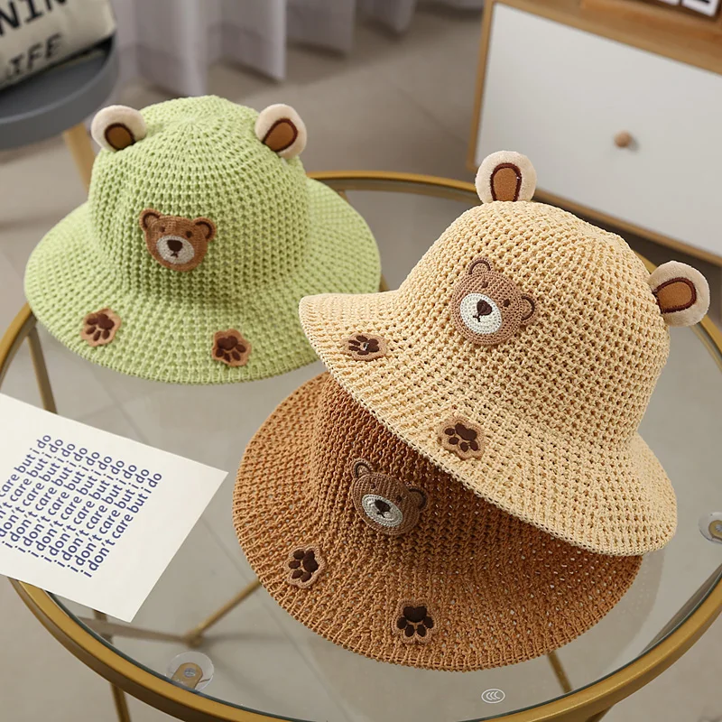 

Fashion Cute Baby Hat Summer Straw Bow Baby Girl Cap Beach Children Panama Hat Princess Baby Hats and Caps for Kids