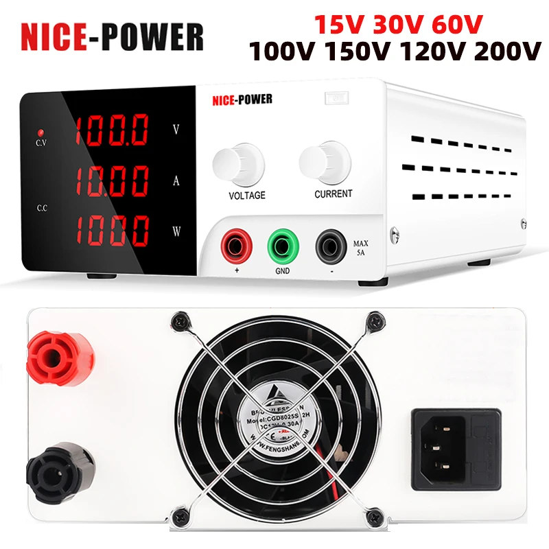 Comutação dc Lab Power Supply Regulador de Tensão Digital Bateria Charge Plating 30v 30a 20a 15v 60a 100v 5a 900w 600w Ajustável