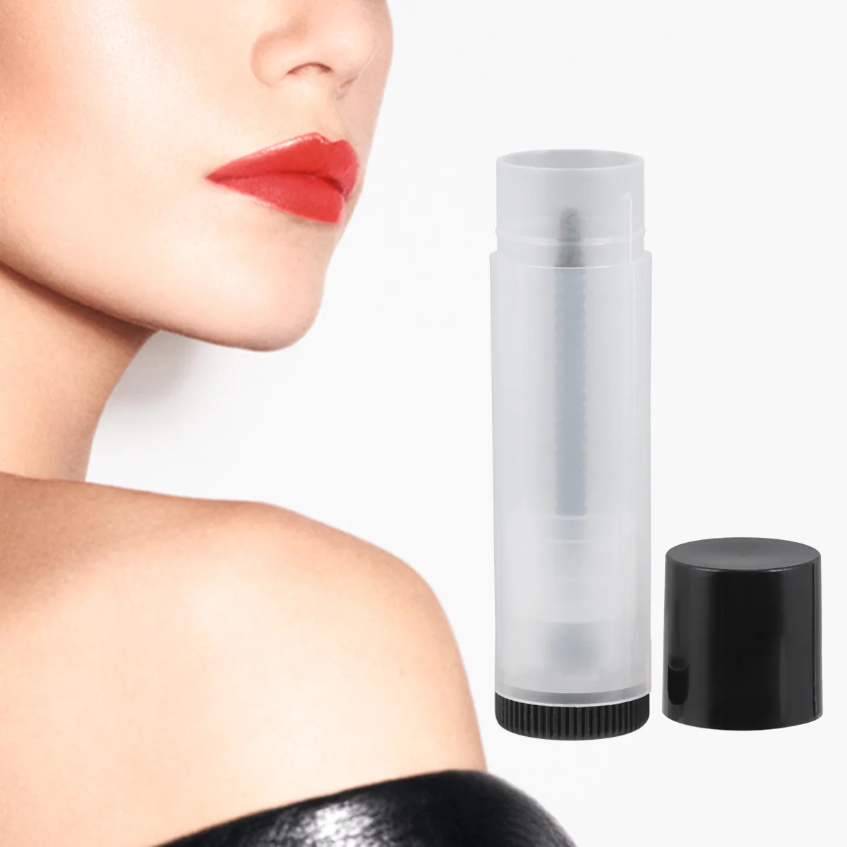 20 個透明リップクリーム容器軽量安全なプラスチックチューブ旅行用メイクアップ収納ホルダー口紅チューブ