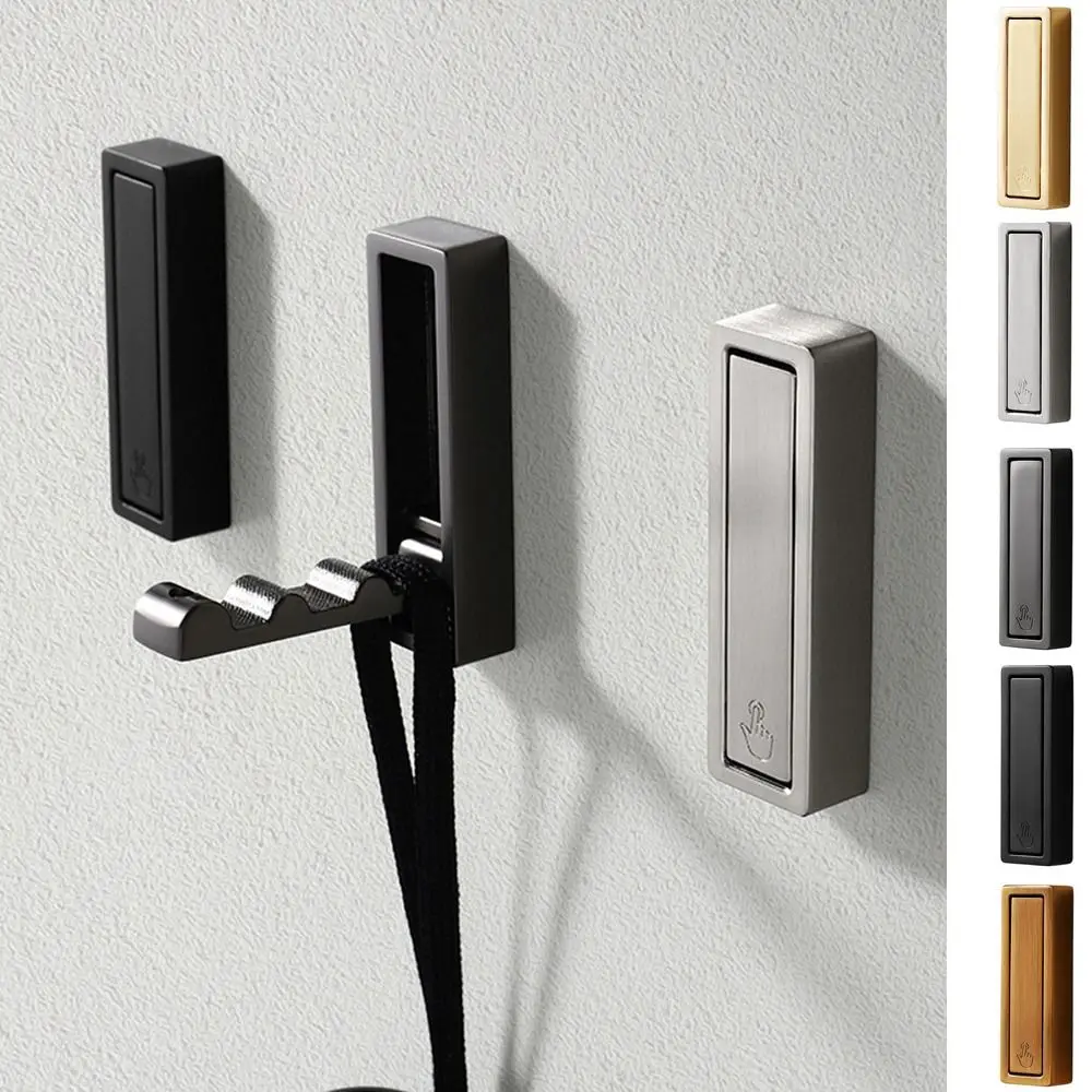 

Simple Zinc Alloy Folding Wall Hook Wall Hanging Heavy Duty Matte Black Towel Hanger Rustproof Hidden Robe Hook Kitchen