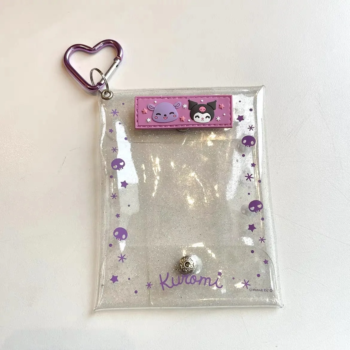 Kawaii Sanrio ПВХ уродливый брелок для ключей с рыбой, сумка для хранения боли, прозрачная сумка для хранения cinnamoroll My Melody, карточка для заметок, ID фото, сумка для хранения кукол