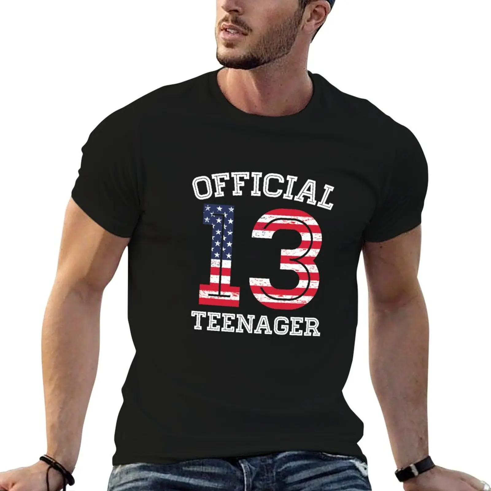 

Official American Teenager 13th Birthday party in US flag colors T-Shirt sublime blacks Short sleeve tee Men's t shirts