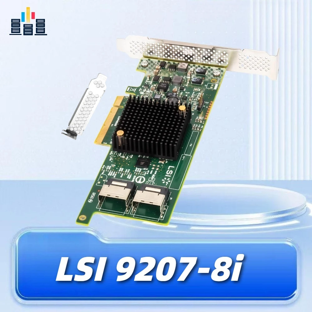 LSI 9207-8i 8 Port 6Gb/s SAS SATA HBA Card PCIe 3.0 SFF-8087 Low Profile for Server NAS P20