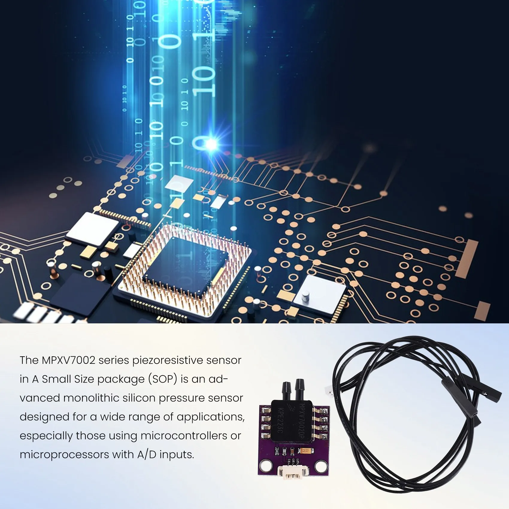 New!!MPXV7002DP MPXV7002 Piezoresistive Transducer Differential Pressure Sensor For Arduino Microcontroller 2.5V 2 -2 Kpa
