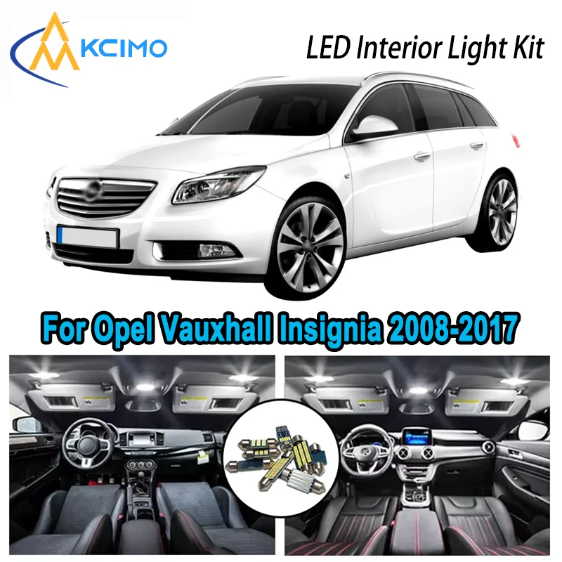 

For Opel Vauxhall Insignia 2008-2017 2009 Premium Bright LED Interior Dome Map Trunk Light Kit Car Led Lamps Canbus No Error