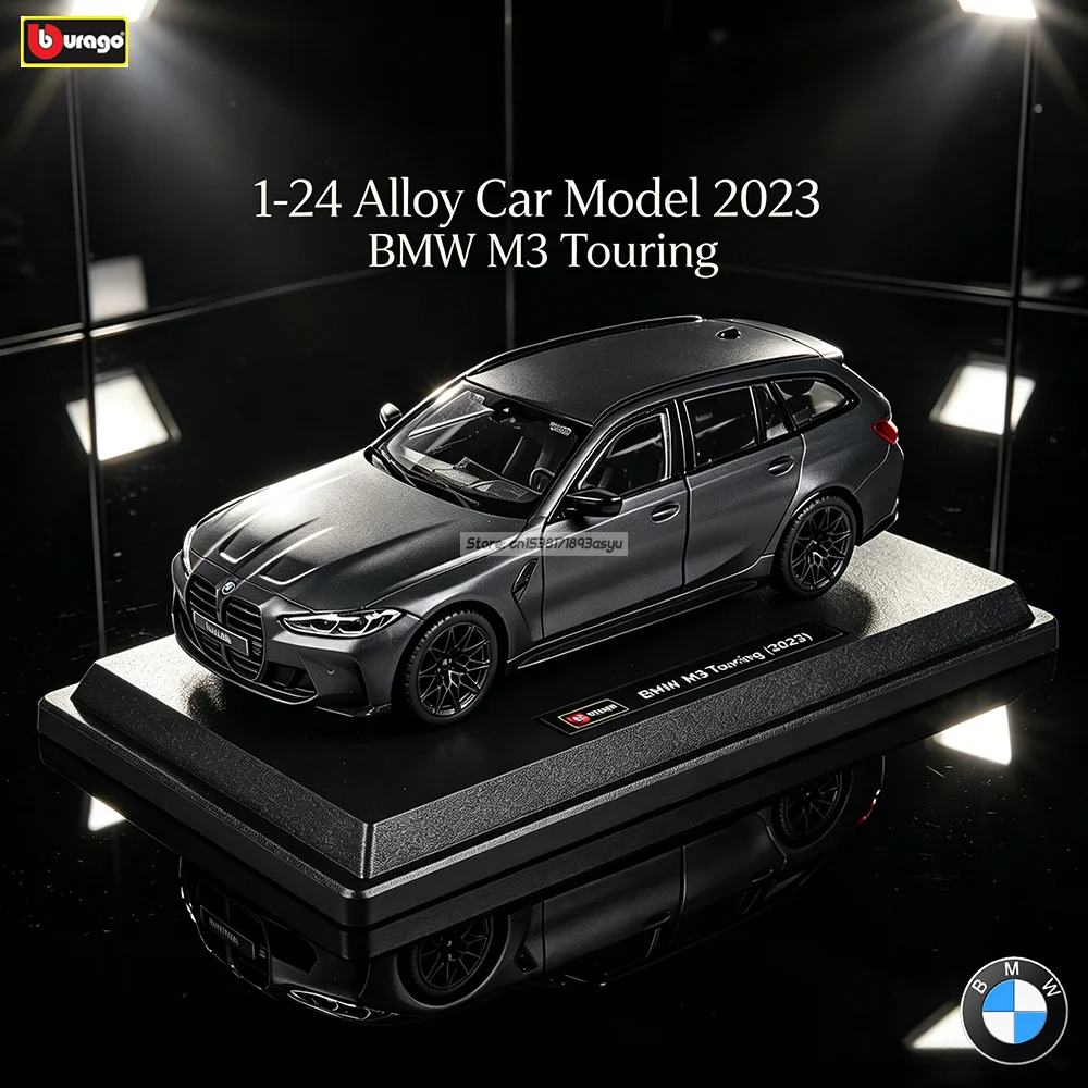 Bburago 1:24 2023 BMW M3 Touring biało-czarny Model Symulacyjny Odlewany ze Stopu Metalu Zabawka Samochodowa Prezent Urodzinowy Ozdoba