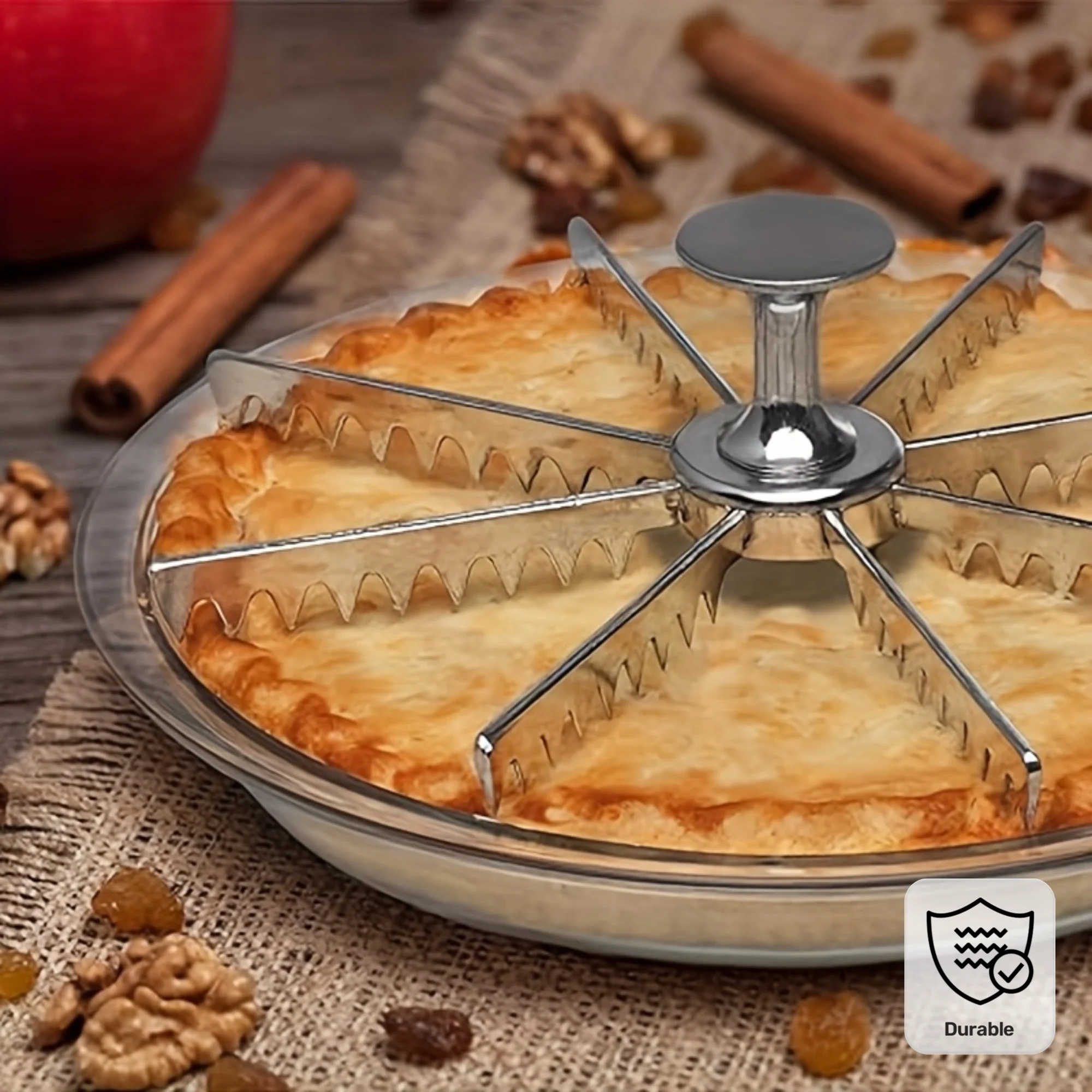 Cake Divider Slicer 6/7/8 Cut Options Even Slice Marker Serrated Blade Pastry Cutter for Pizza Fruit Pie Baking Kitchen Gadget
