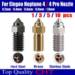 CHT Nozzles For ELEGOO Neptune 4 Nozzle for Elegoo Neptune 4 pro Nozzle 3D Printer Parts Hardened Stainless Steel Brass 0.4mm