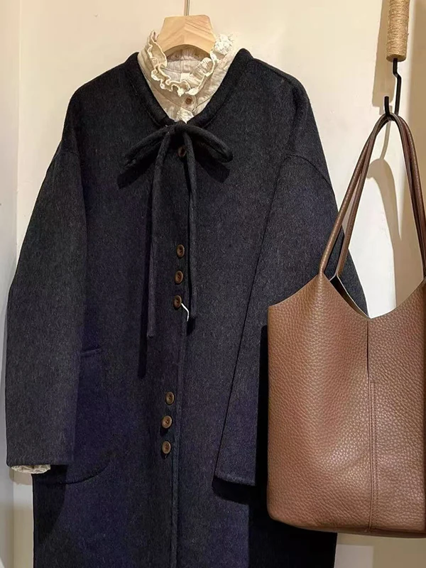 

Пальто большого размера 300, новое, в корейском стиле, с круглым вырезом, в стиле Одри Хепберн, шерстяное, для полных женщин, очень красивое, высококачественное...