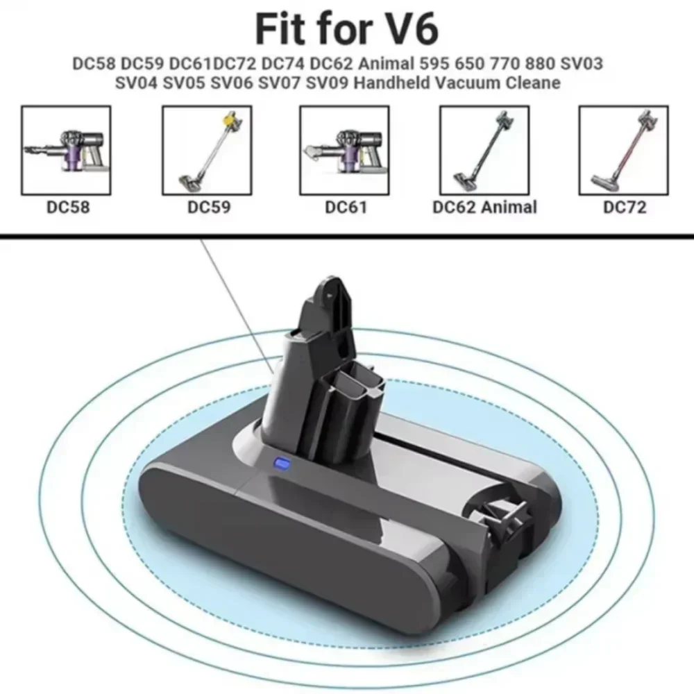 

Литий-ионная аккумуляторная батарея 12800 мАч для пылесоса Dyson V6, аккумулятор SV03 SV05 SV07 SV09 DC62 DC58 DC59