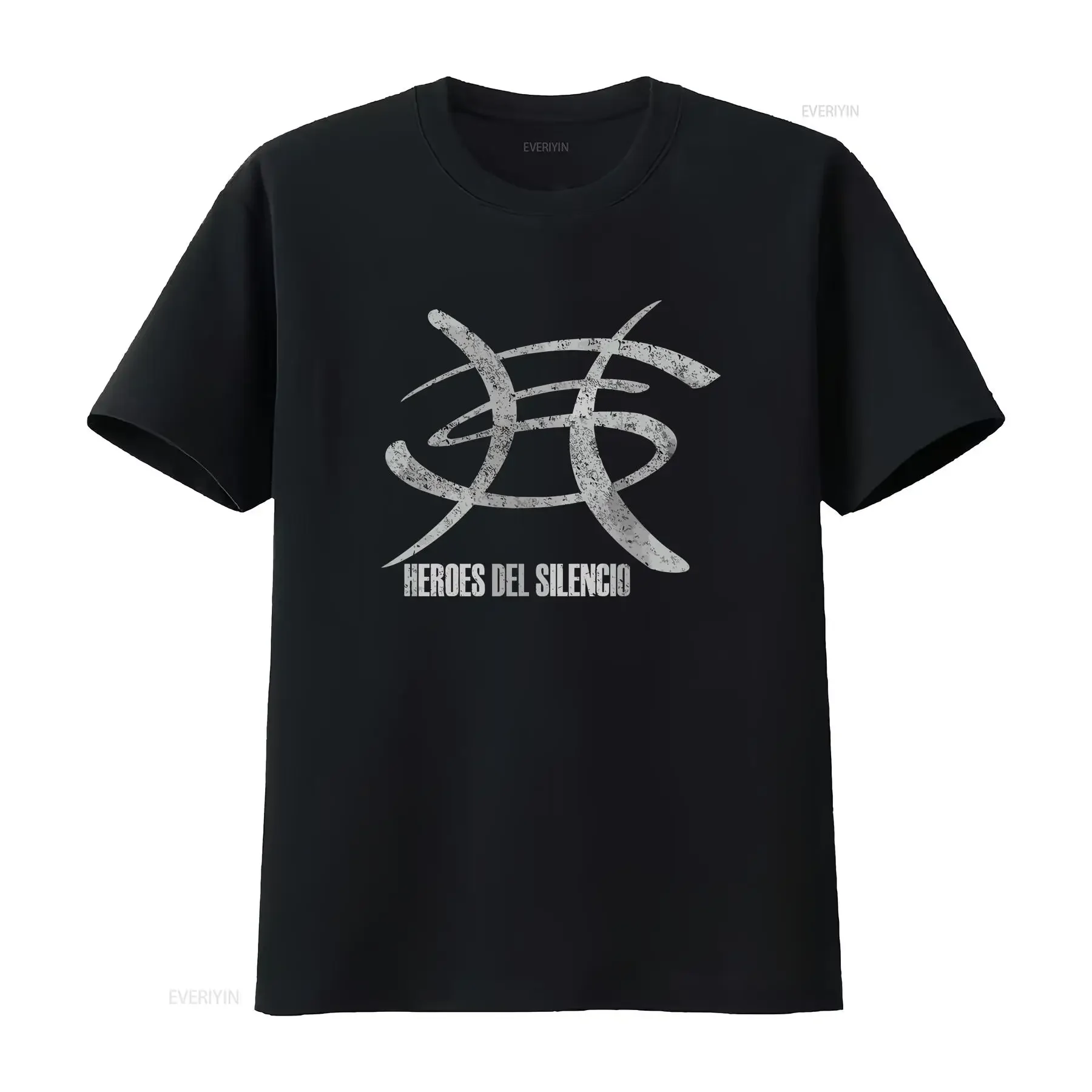 Camiseta Heroes Del Silencio Bunbury Distressed Logo C de manga larga o corta vintage Lavado Gráfico suave streetwear Elegante
