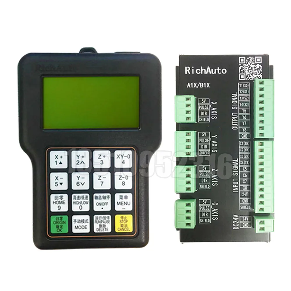 Richauto A19-double tornio mandrino Cnc Dsp Controller maniglia A19s macchina per incidere sistema di controllo del movimento versione inglese