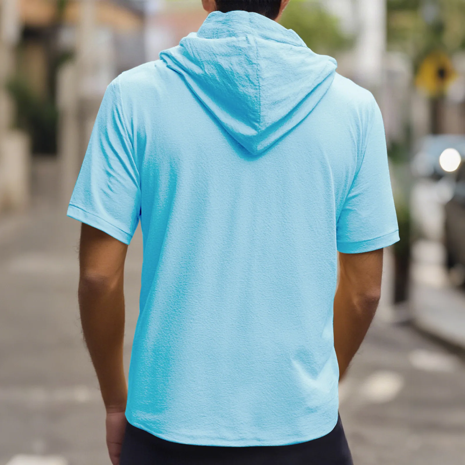 Linen Men's Shirt Foreign Trade Fashion Casual Summer Breathable Thin Hooded Short-sleeved Cardigan Jacket Mens Shirt