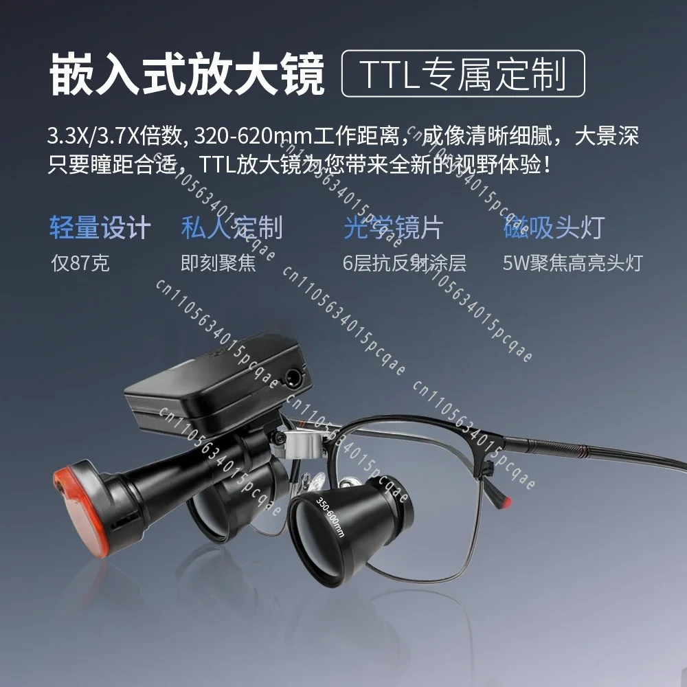 Customized Magnifying Glass Oral Wireless Magnetic Headlight ENT Teeth High Definition Right Angle Provide Pupil Distance Data