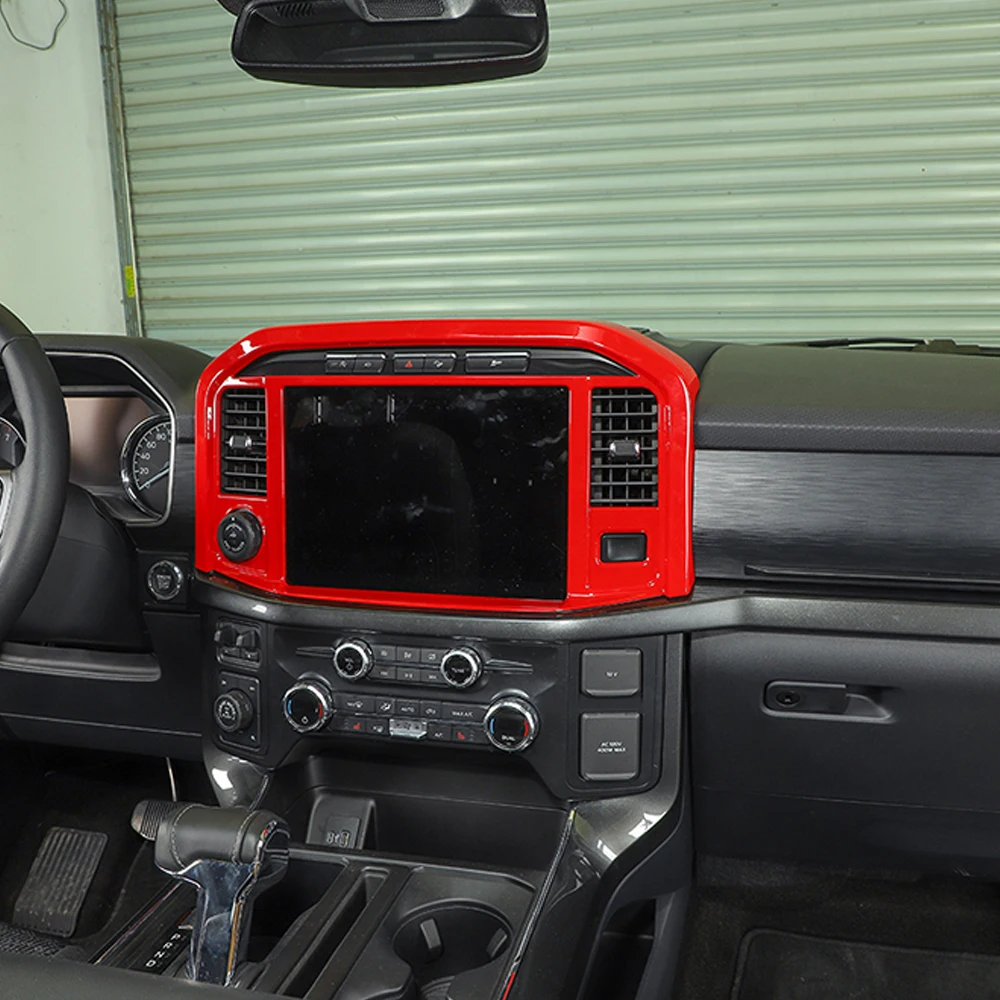 Car Center Console Navigation Panel Decoration Cover Trim for Ford F-150 2021 2022 2023 Auto Interior Accessory Sticker Styling