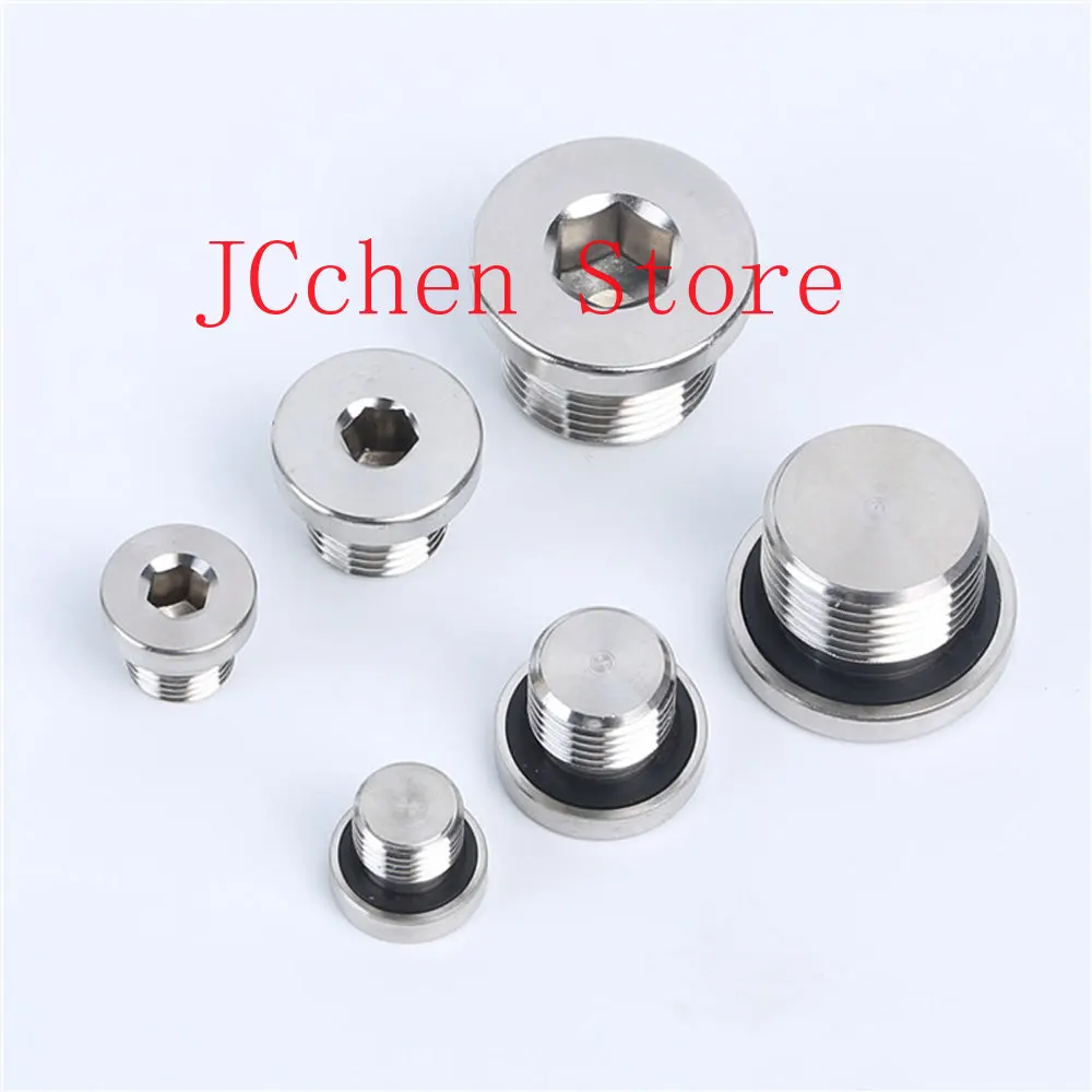 مع ED حلقة الختم M8 10 12 14 16 18 20 22 24 27 30 33 متري ذكر 304 Stainlss غاطسة سدادة طرفية الصلبة مع شفة عرافة المقبس