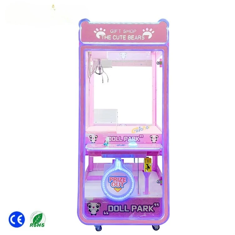 Factory Wholesale Coin-Operated Metal Doll Claw Crane Machine Amusement Park Toy for 1 Player English Language for Sale