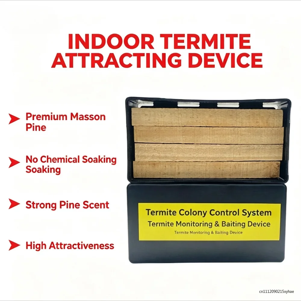 Premium Masson Pine Termite Bait Strips, Non-Chemical Termite Lure Blocks for Indoor & Outdoor Termite Monitoring Bait Boxes