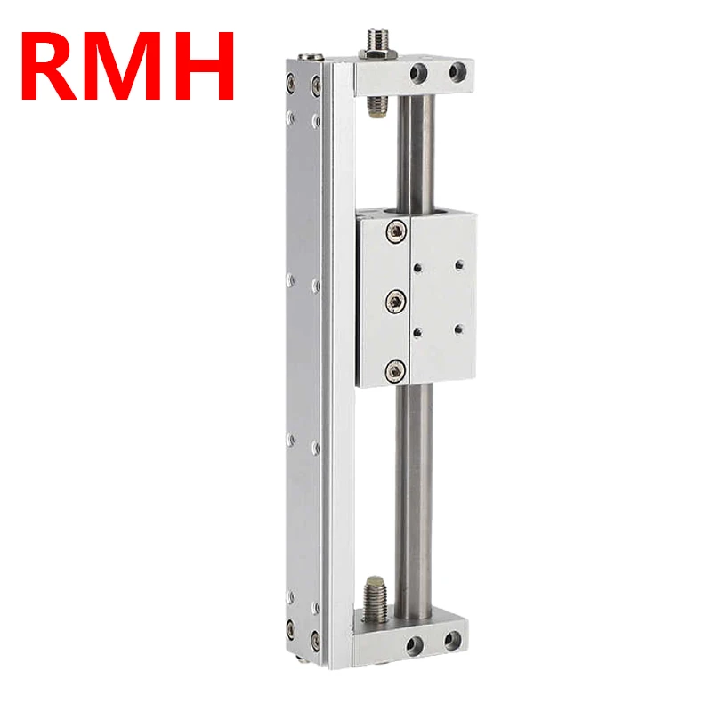 

Пневматический бесштоковый цилиндр с магнитной муфтой, тип RMH10/16/20/25-50X100X200X250X300X500X600X800S, длинный ход, на направляющих шинках