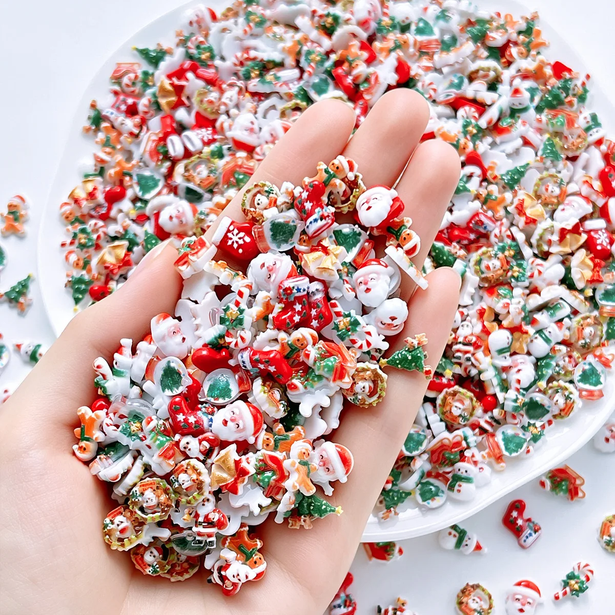 ミックスクリスマスネイルチャームデザイン3Dネイルアートデコ - Nail Art Xmas Tree のレビューと価格