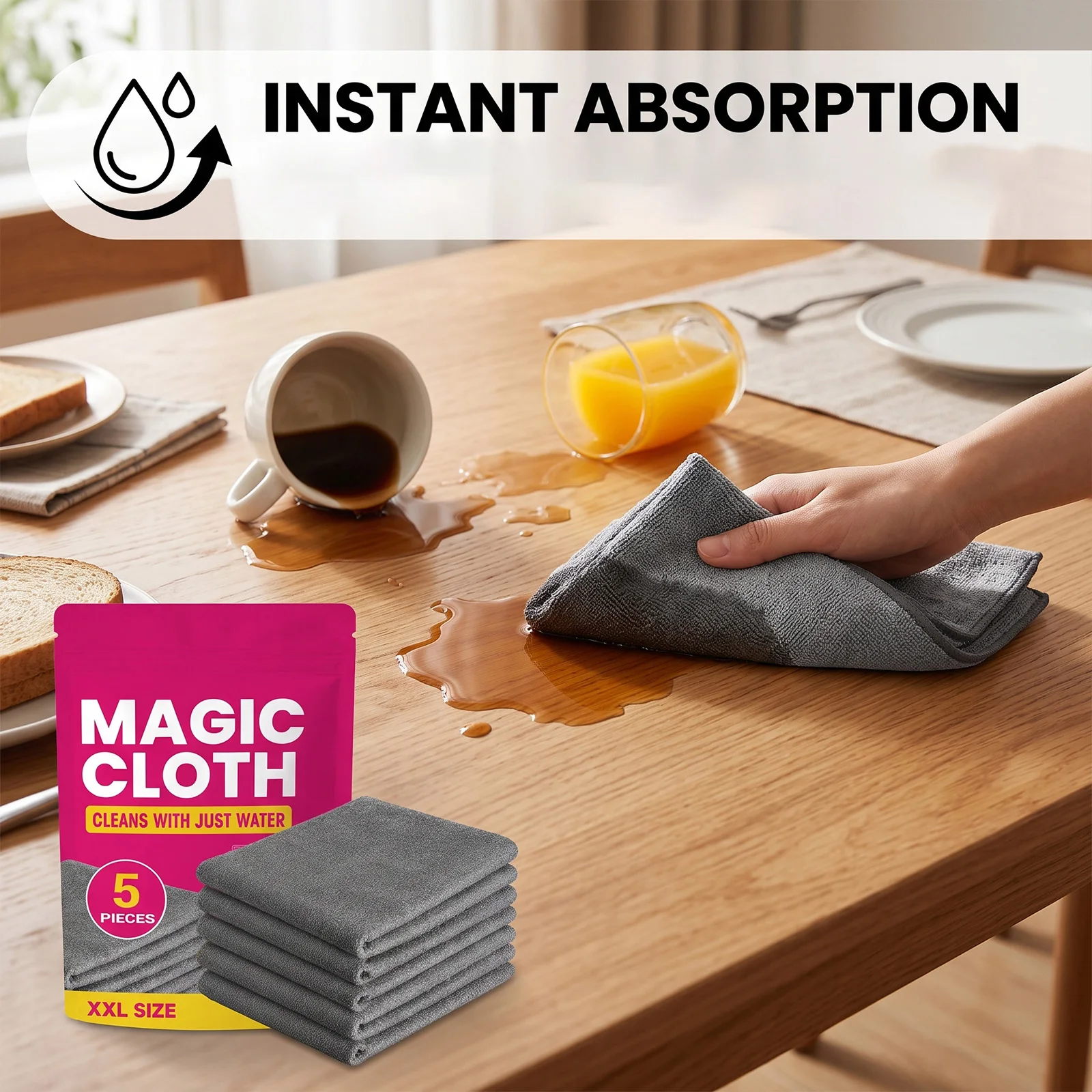 Panos de limpeza mágicos, 5 pe - Glass Cleaner Streak avaliação e preço