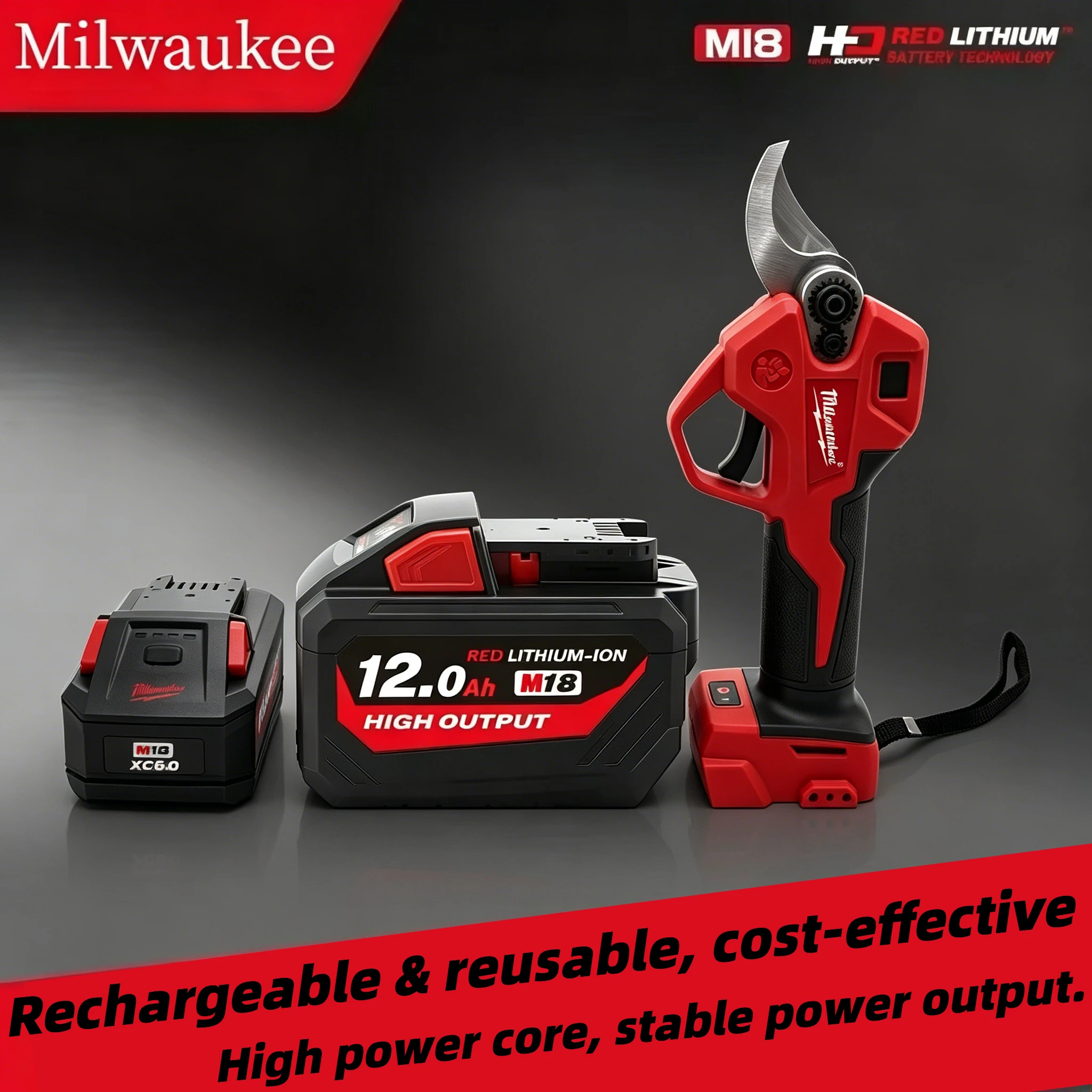 

Milwaukee M18 18V 6.0Ah Series Fit M18 FMS190 Miter Saw Woodworking Brushless Power Tool Durable Safety Replacement Pack