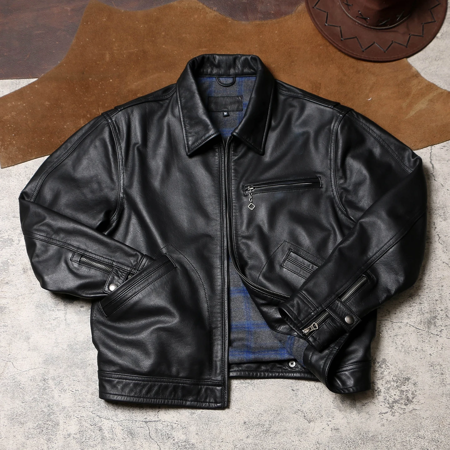 

Tailor Brando American Vintage Detroit Oversized Men's Genuine Leather Jacket