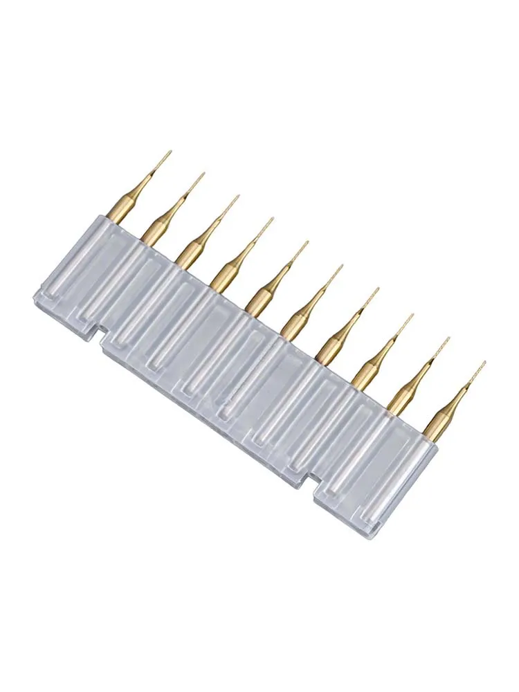 

10Pcs Titanium Coat Carbide Milling Cutter 3.175x0.5mm End Mill Engraving Bits CNC Cutters Set Titanium Plating CNC Metalworking