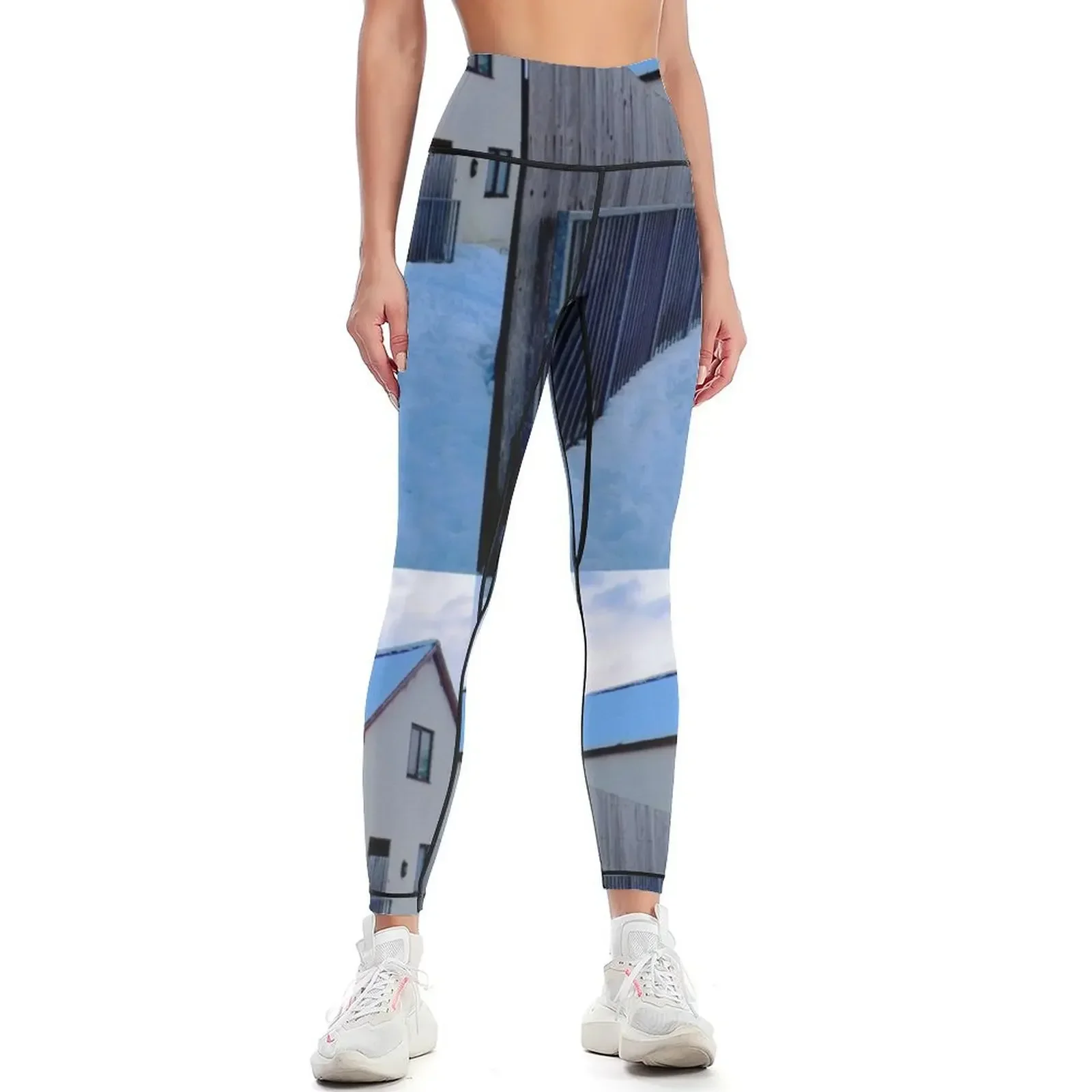 

Snowy house and angles Leggings Women's sports pants gym's sportswear high waist workout shorts Womens Leggings