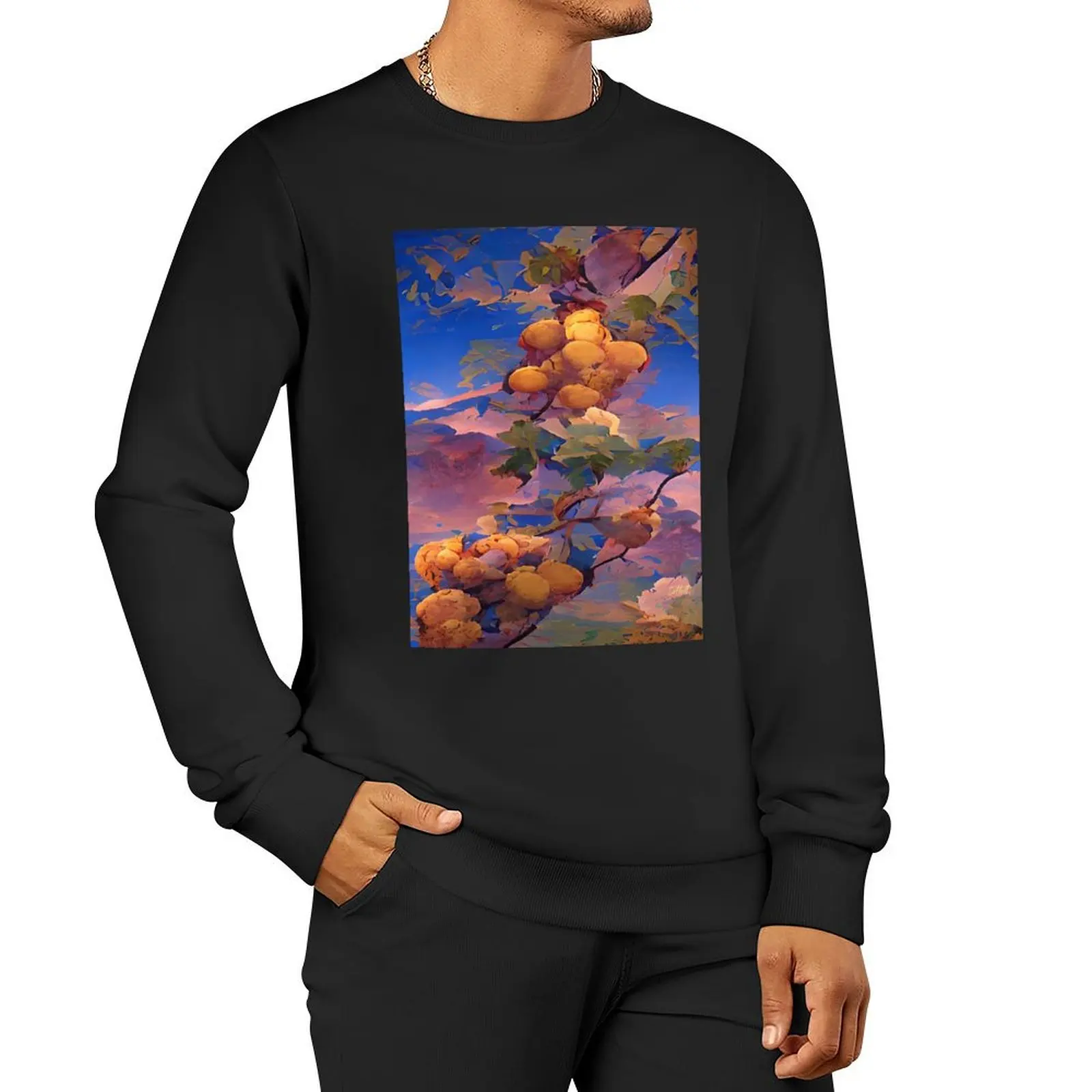 Painting of California Winery - Grape Vines - Winery Illustration - Wine Pullover Hoodie autumn sweatshirts for men