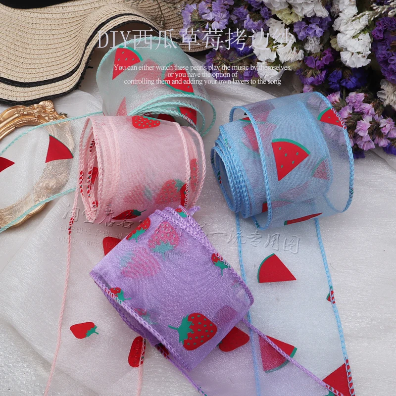 25 yards 55mm 45mm Width Edge Wave Organza Ribbon DIY Handmade Hair Bow Ribbons for  Ornament Gift Packaging Wedding Decoration