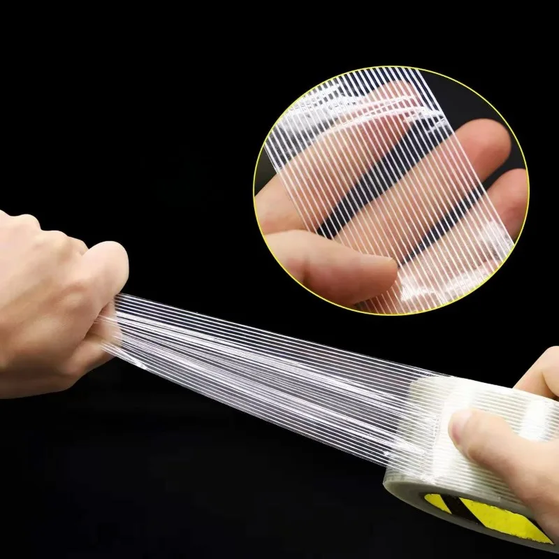 Transparent Fiberglass Filament Tape Adhesive Strapping Tape High Tensile Strength Waterproof Reinforced Packing Fixing Tape