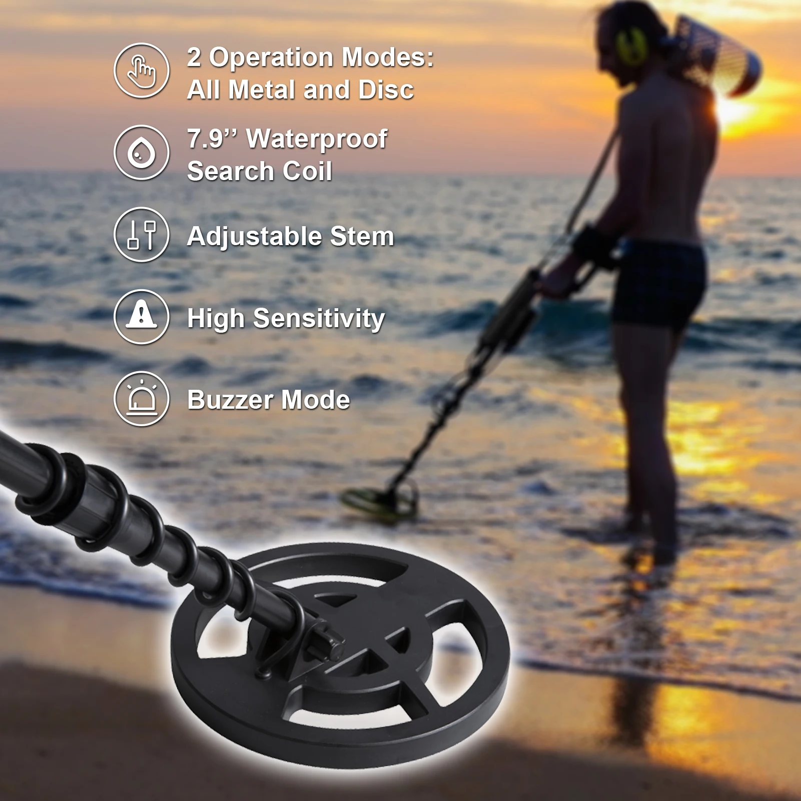 Waterdicht/LCD/Kinderen Goudzoeker Metaaldetector Hoge Gevoeligheid Sieraden Schatdetectie met Zandschep & Rek