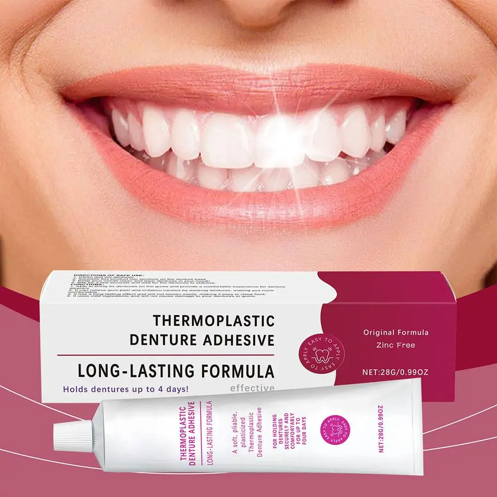 20/28/40g Seamless Fit Thermoplastic Denture Adhesive Comfortable Portable Oral Health Care Long Lasting Reusable Denture Care
