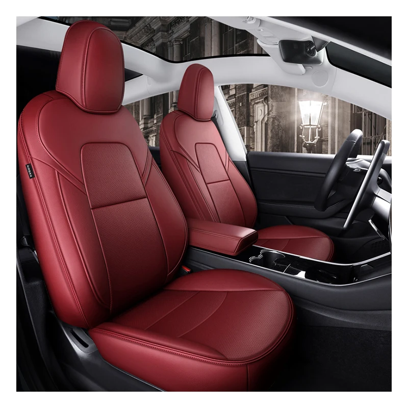 

Luxury Nappa Leather Original Custom Seat Kits Fit for Tesla Model 3 Y Highland X S Car Waterproof Front and Rear Accessories