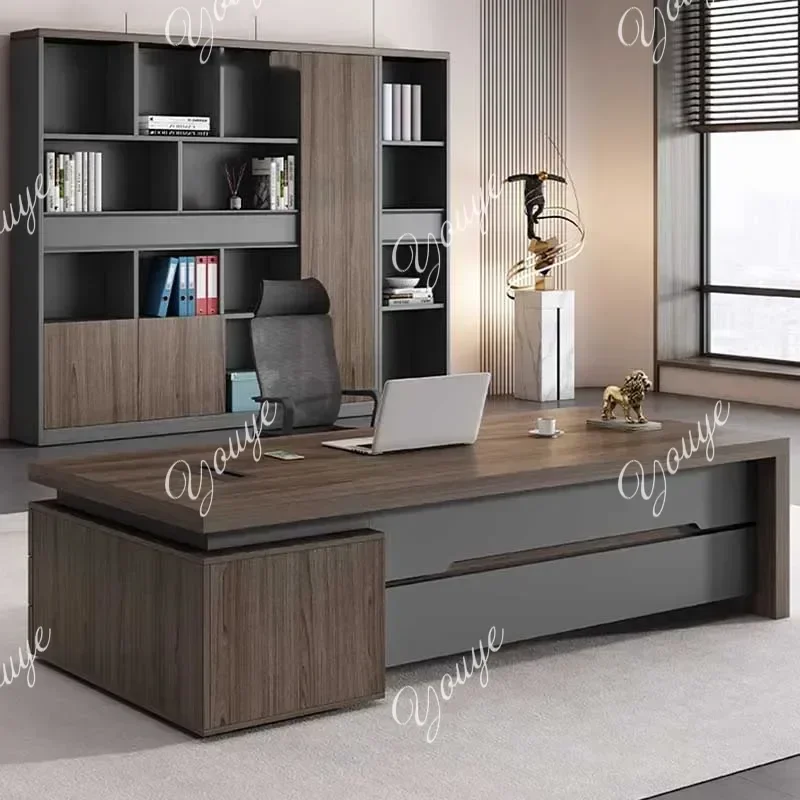 N49 J Bedroom Computer Office Desk Large Brown Modern Study Coffee Office Desk Executive Writing Mesa Ordenador Modern Furniture