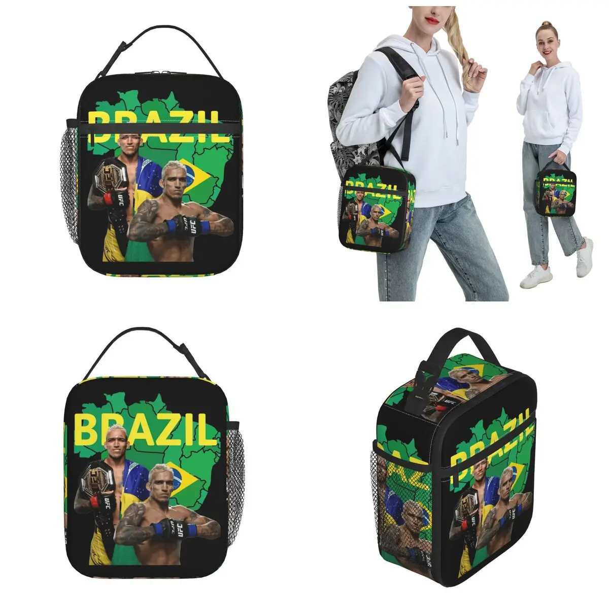 Charles Oliveira Lightweight DO BRONX Thermal Insulated Lunch Bags for Office Portable Bento Box Cooler Thermal Lunch Box