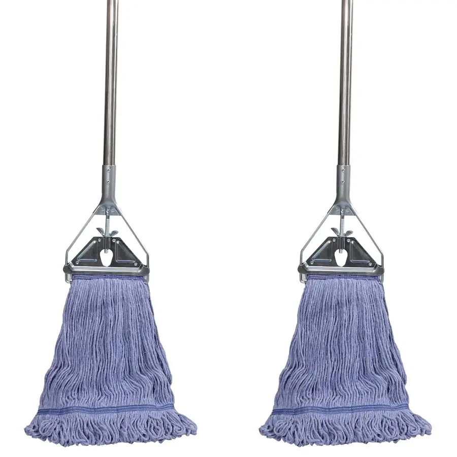 

Швабра с петлевым креплением, 67-дюймовая ручка из нержавеющей стали, коммерческая промышленная швабра для уборки полов, 2 штуки в упаковке