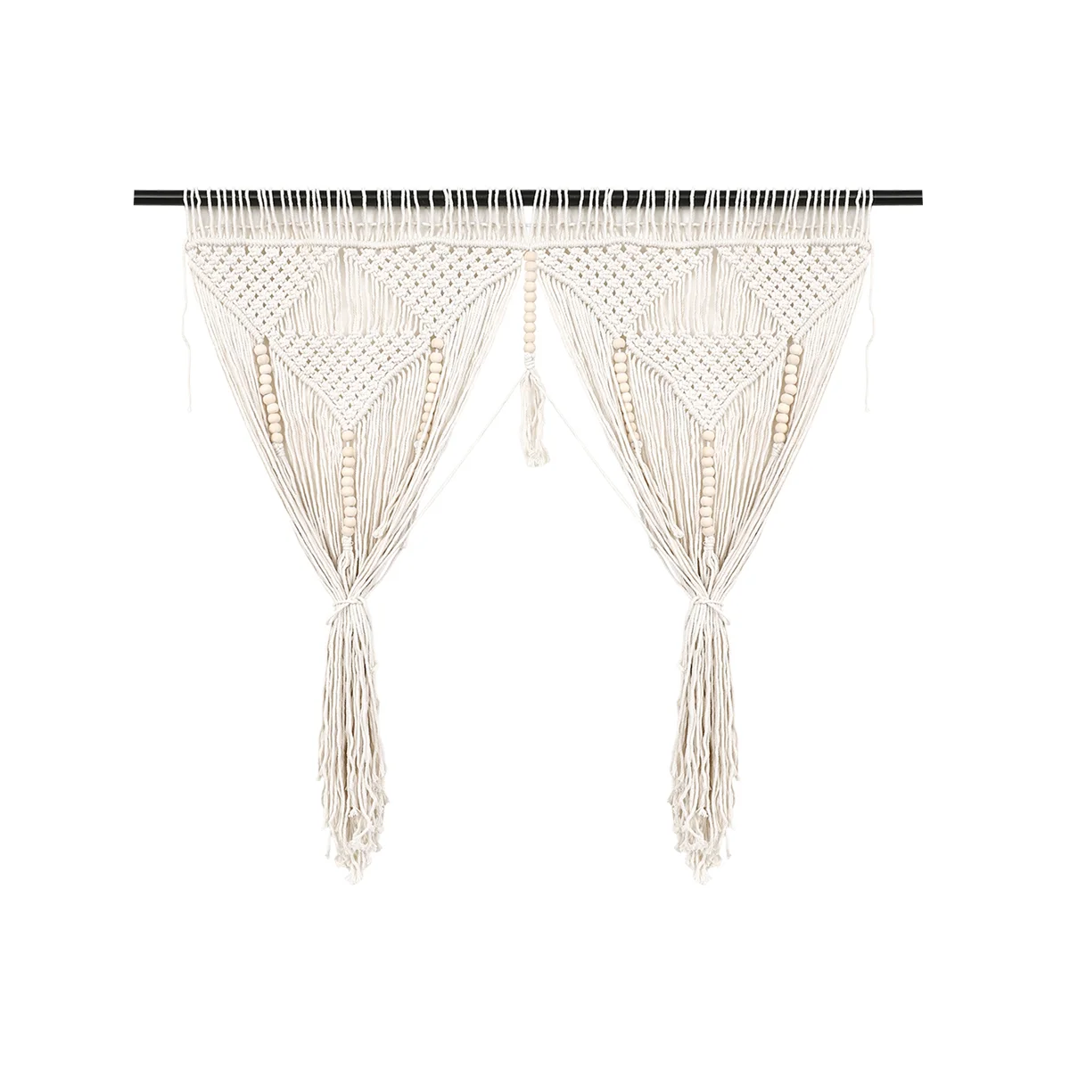 New A26P Macrame Wall Hanging Handwoven Bohemian Cotton Rope Boho Tapestry Home Decor Creamy-White