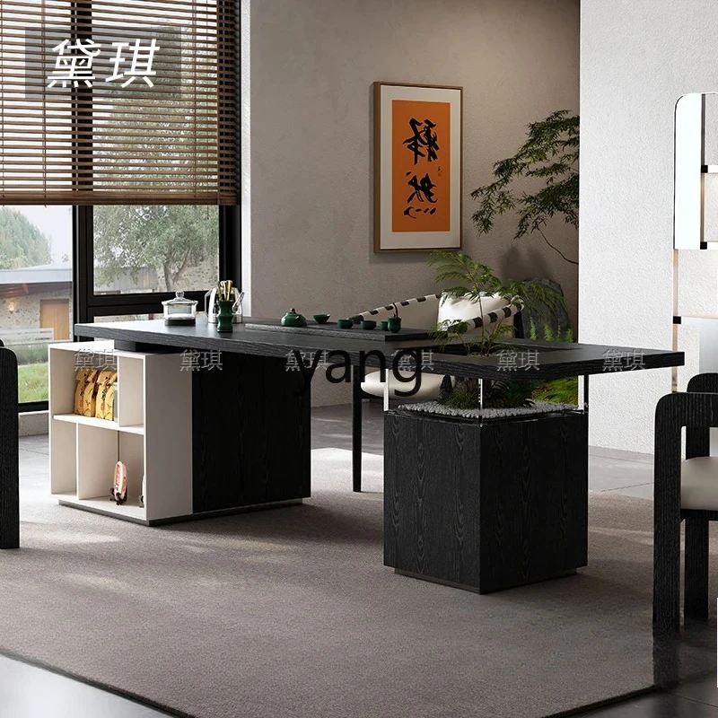 MM solid wood tea table can be planted bonsai boss office tea table minimalist desk dry brewing table